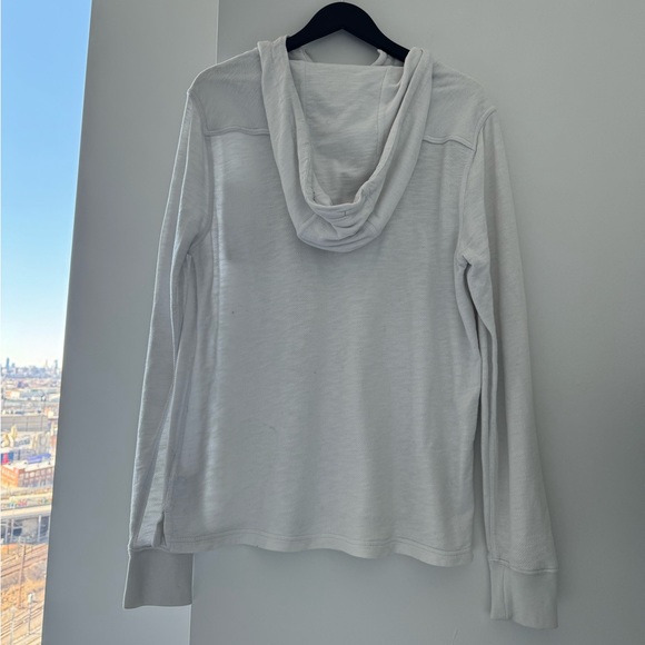 J. Crew Vintage Fleece Light Grey Henley Pullover - Picture 2 of 3